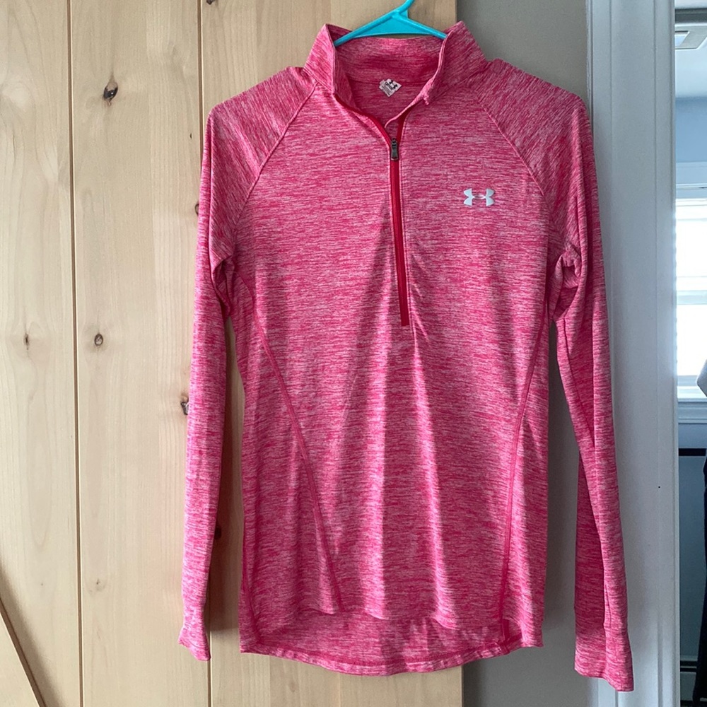 Under Armour pink quarter zip pull over